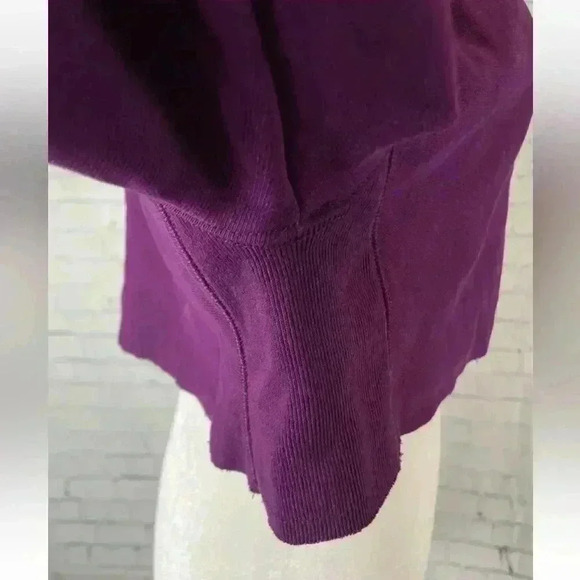 Champion reverse weave purple fleece cropped crewneck RELAXED sweatshirt size XS - Picture 6 of 12